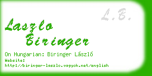 laszlo biringer business card