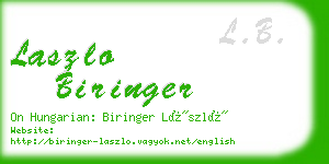 laszlo biringer business card